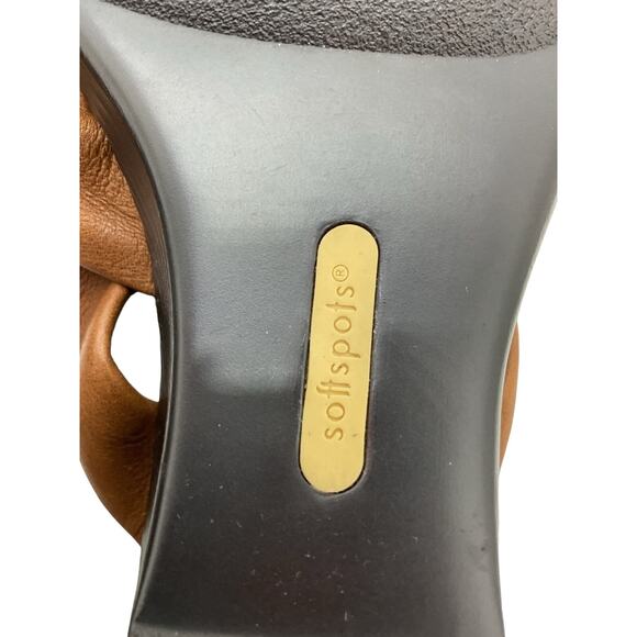 SOFTSPOTS Carmel Leather Wedge Sandals Women's 9.5M Comfort Slide - Picture 11 of 13